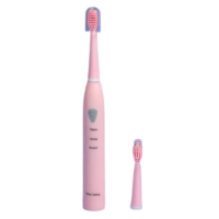 Akkumulátoros - Elektromos fogkefe + 3 fej - Rózsaszín színben