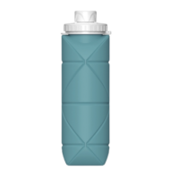 Összecsukható szilikon vízes palack, 600 ml - Mentazöld - MS-741