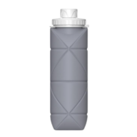 Összecsukható szilikon vízes palack, 600 ml - Szürke - MS-743