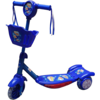 Háromkerekű zenélő gyermek roller kossáral - Kék - MS-898