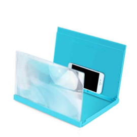 Mobiltelefon kijelző nagyító﻿ konzol, 3D plasztik kivetítő.12 colos - kék