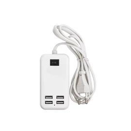 15W hálózati töltő 4xUSB csatlakozással 15W - fehér (15WUSB)