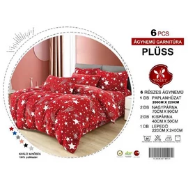 Violet 6 részes csillagmintás mikroplüss ágyneműhuzat - Bordó