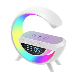 Bluetooth hangszóró 3 az 1-ben. BT-3401. -Vezeték nélküli töltő hangszóró Bluetooth hangszóró + vezeték nélküli töltő + RGB világítós 