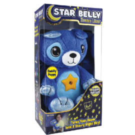StarBelly, világító plüss maci - Kék színben - MS-380