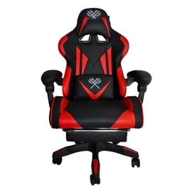 Gamer szék lábtartóval, fekete-piros - MS-985