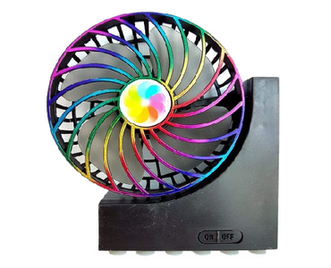 Asztali mini ventilátor, USB-vel és ajándék akkumulátorral - Fekete - MS-599