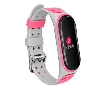 M3 Smart Fitness okoskarkötő pulzus és vérnyomás mérővel. Szilikon szíjjal - Pink-Szürke