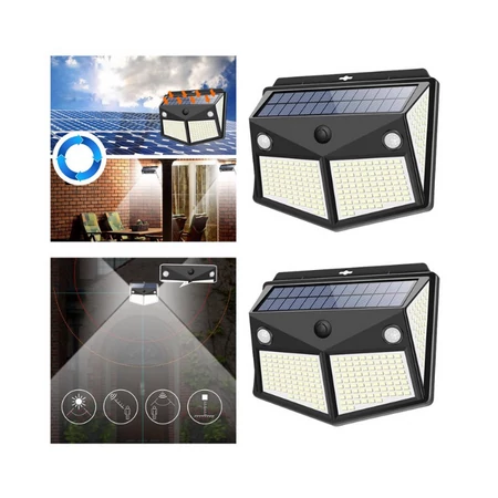 260 LED-es falra szerelhető napelemes lámpa
