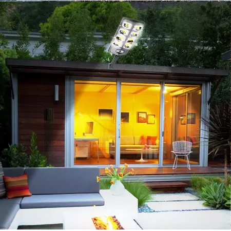 Solar Street Light kültéri napelemes lámpa mozgásérzékelővel és fényvezérléssel + távirányító. 336 ledes - MS-843