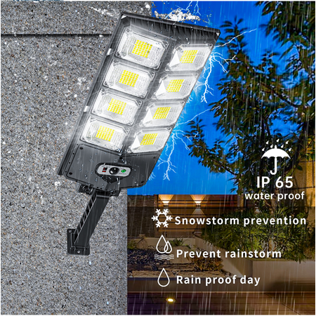 Solar Street Light kültéri napelemes lámpa mozgásérzékelővel és fényvezérléssel + távirányító. 336 ledes - MS-843