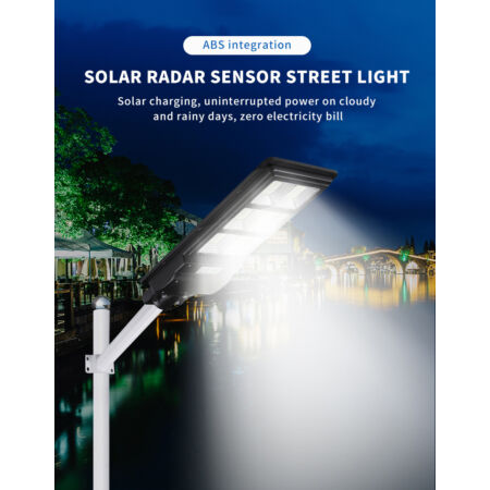 Intelligens mozgásérzékelős LED Solar integrált napelemes 90 W-os extra erős utcai lámpa