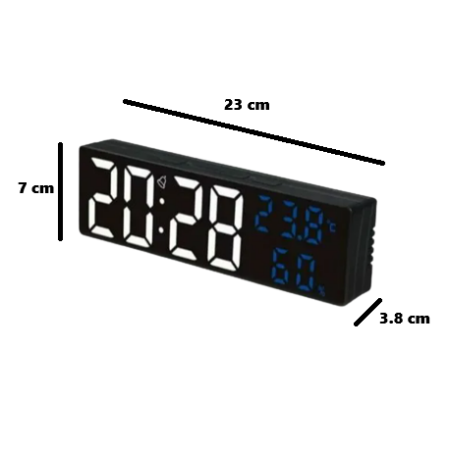 Digitális óra, hőmérséklet és páratartalom kijelzéssel - DS-3818L - MS-072