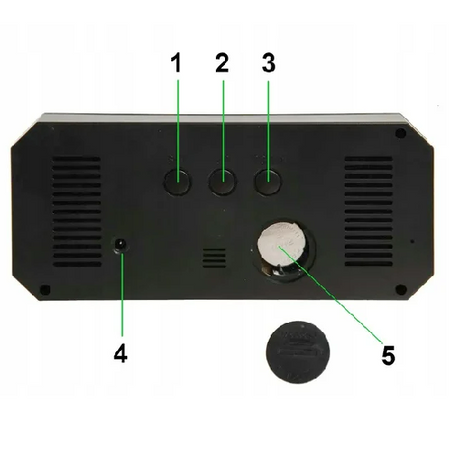 Digitális óra tükrős kijelzővel DS-6606, hangérzékelővel - Fekete-Kék - MS-073