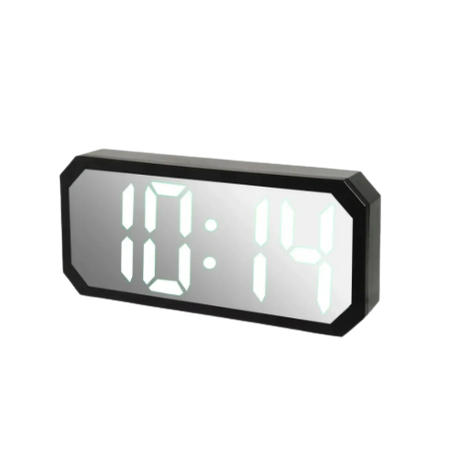 Digitális óra tükrős kijelzővel DS-6606, hangérzékelővel - Fehér - MS-074