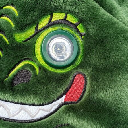 Szuperpuha kapucnis takaró világító szemekkel,  Zöld dinoszaorusz - MS-1037