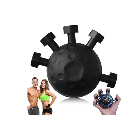 Multifunkciós kézerősítő labda ujjfeszítő gyakorlatokhoz - fekete