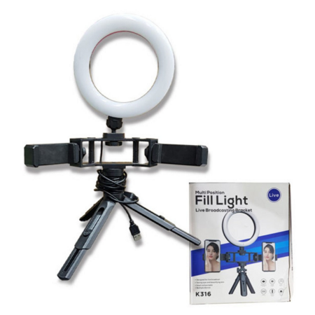 Selfie LED lámpa ajándék tripod állvánnyal, kábelbe épített távirányítóval - MS-811