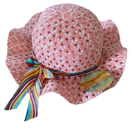 Kislány kalap, szalaggal - Sötétrózsaszín - MS-483