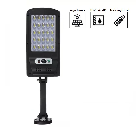 Napelemes fali lámpa mozgásérzékelővel, 200 W - MS-705