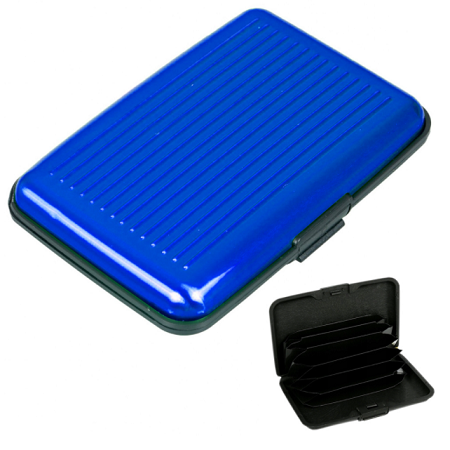 Biztonsági alumínium pénztárca/kártyatartó - Kék - MS-334