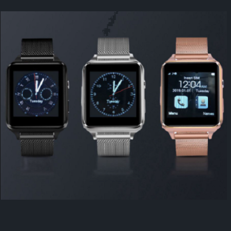 Smart Watch X6D fém szíjas SIM kártyás okosóra - Fekete színben