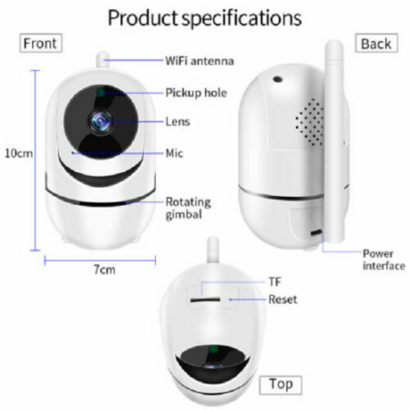 Baby IP kamera, Inteligens Wi-Fi kamera, 720p - MS-823