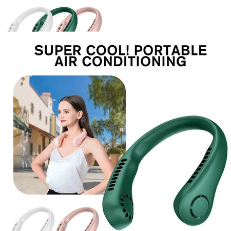 Mini hordozható nyak ventilátor beépített akkumulátorral - Fehér - MS-882
