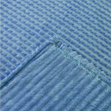 Bordázott, puha plüss takaró, Kék szín - 150x200 cm - MS-773