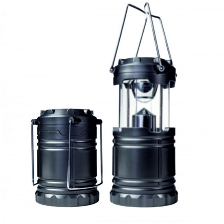 Napelemes újratölthető kemping lámpa, horgászlámpa - fekete - MS-765