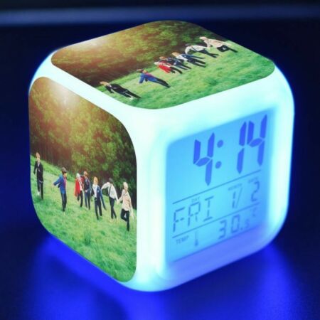 Színváltós LED ébresztőóra naptárral és hőmérővel - MS-832
