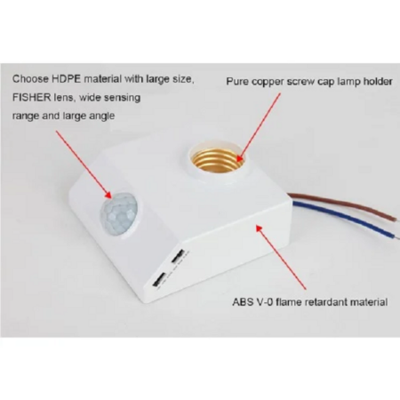 Izzótartó Infravörös Pir mozgásérzékelővel - automatikus fénykapcsoló