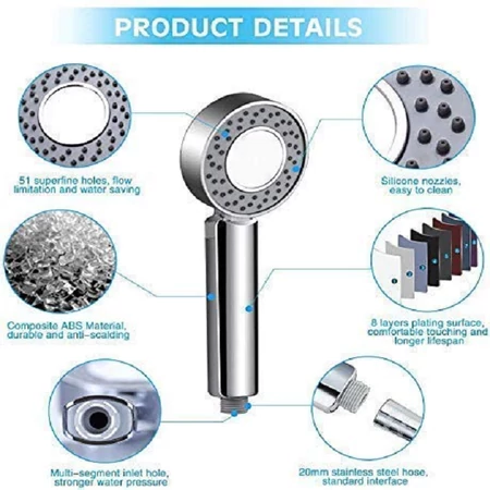 Kétoldalú, víztakarékos, hajlítható zuhanyfej - MS-758