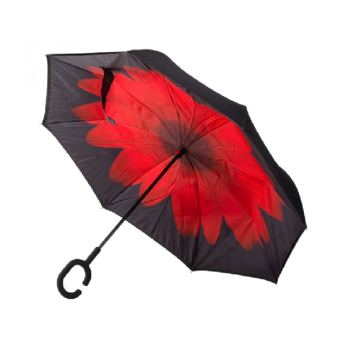 Fordított esernyő - Piros virág mintával - MS-274