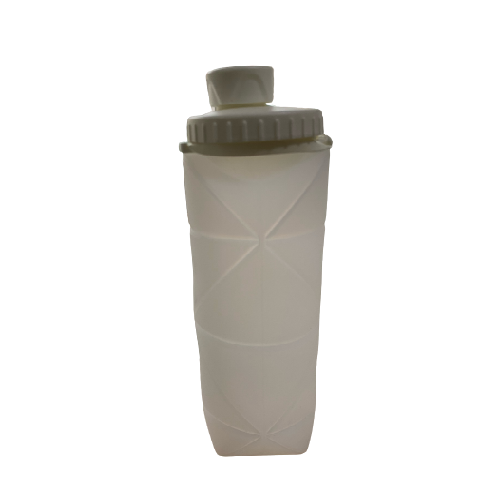 Összecsukható szilikon vízes palack, 600 ml - Fehér - MS-742